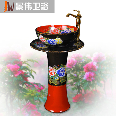 匠心獨(dú)運(yùn)的浴室藝術(shù) 景偉景德鎮(zhèn)衛(wèi)浴手繪立柱盆JW-1017與實(shí)用主義之選